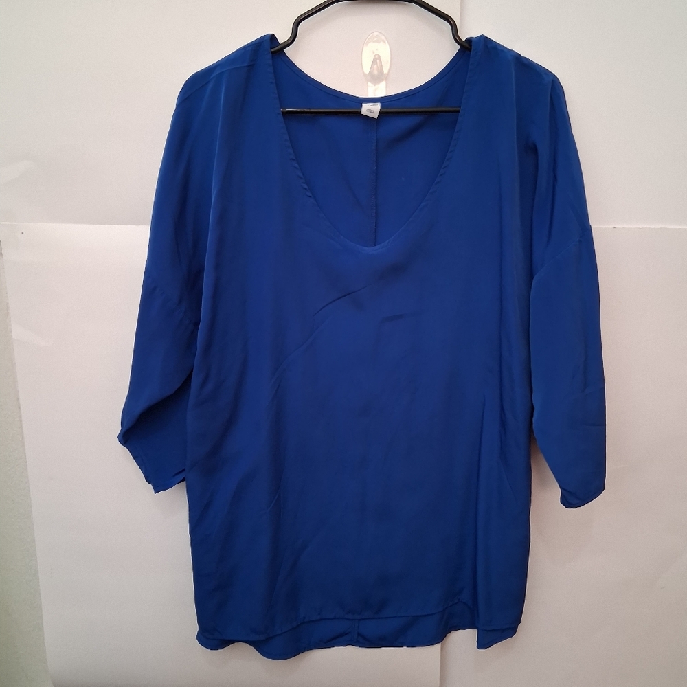 OLD NAVY Royal Blue V-Neck Blouse Size XL